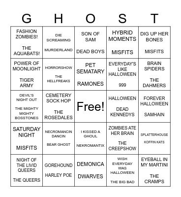 SPOOKY BINGO #2 Bingo Card