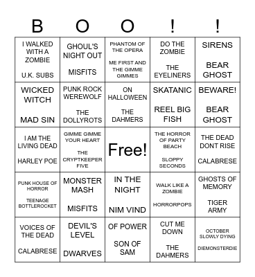 SPOOKY BINGO #3 Bingo Card