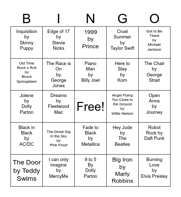 Music Bingo! Bingo Card