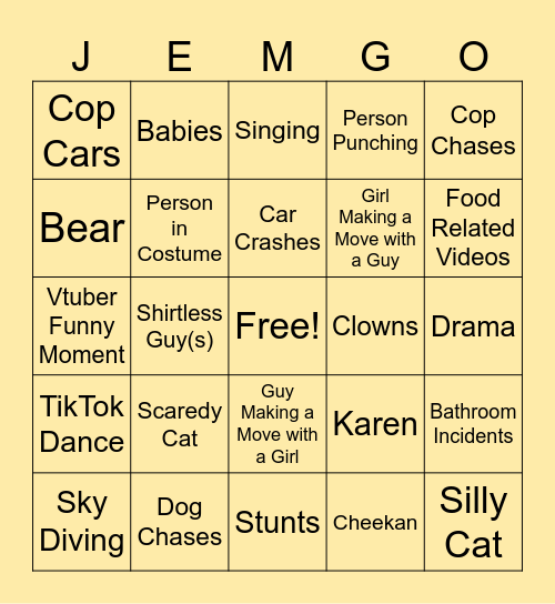 Halloween Bingo Card