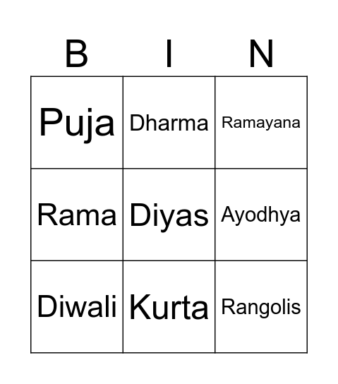 Moveworks Diwali 2024 Bingo Card