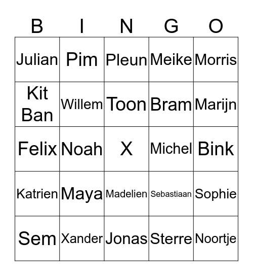 1a Bingo Card