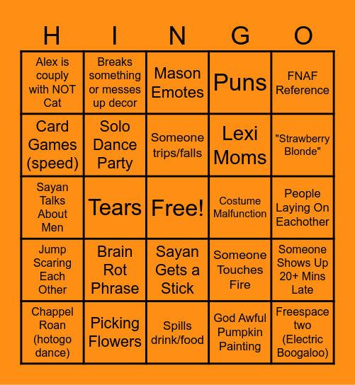 Halloween Group BINGO Card