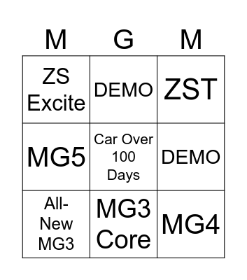 MG NEW Bingo Card