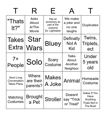 Halloween Bingo Card