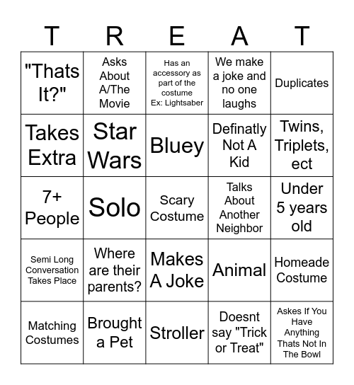 Halloween Bingo Card