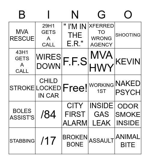 DISPATCH BINGO Card