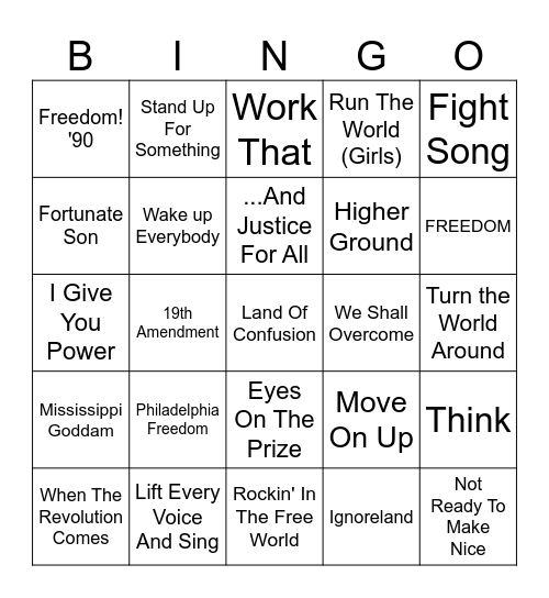 Voting/Freedom Bingo Card