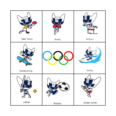 Olympic Sport bingo Card