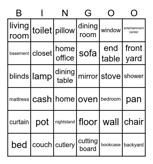 B Bingo Card