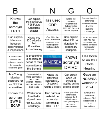 CAC / Sustainable Design / Resilience Bingo Card