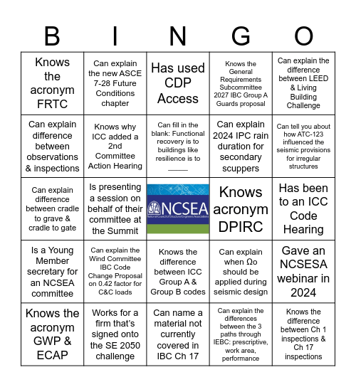 CAC / Sustainable Design / Resilience Bingo Card