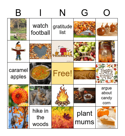 Fun Fall Bingo! Bingo Card