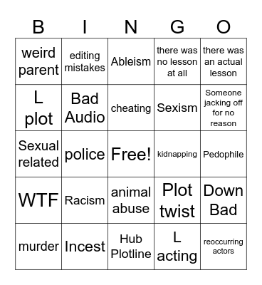 Tomorrow's Teachings Bingo Card
