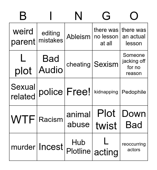 Tomorrow's Teachings Bingo Card