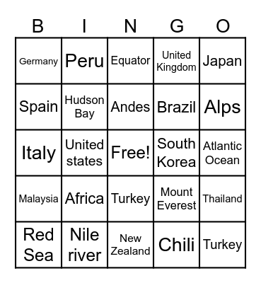 5th Grade Social Studies Bingo Card