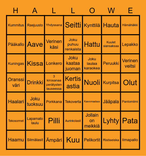 HALLOWEEN Bingo Card