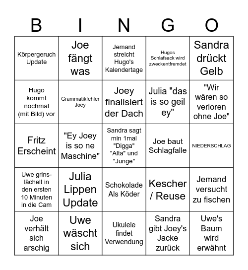 7VSWILDEpisode10 Bingo Card