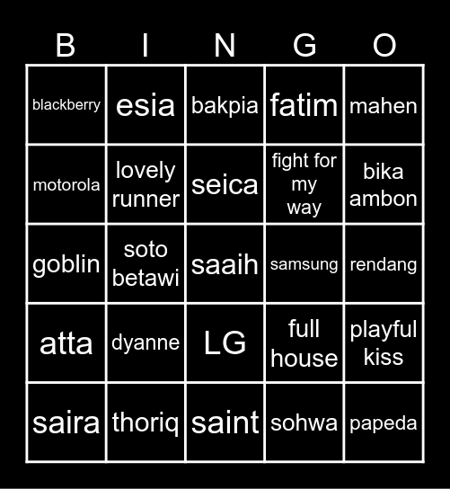 BINGO Card