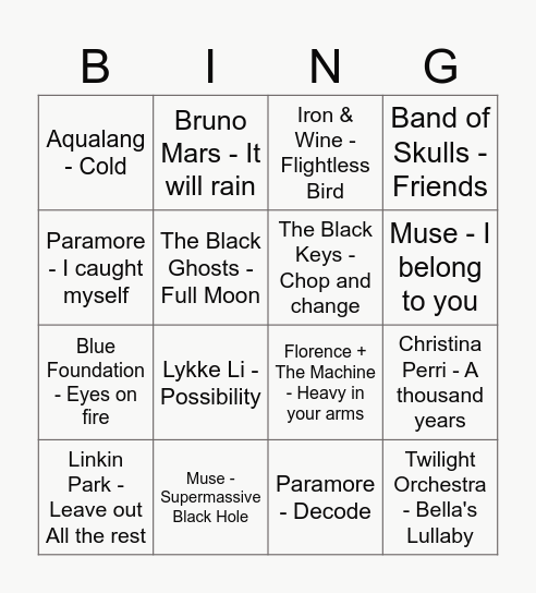 Хоа-хоа-хоа-хоа Bingo Card