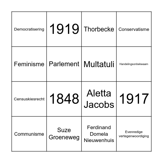 Naar een democratisch systeem bingo Card