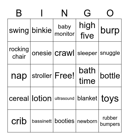 baby, baby Bingo Card