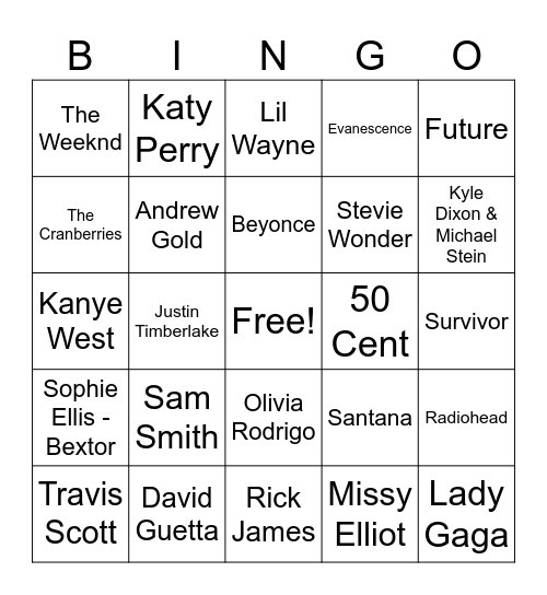 Drag Music Bingo x Halloween Bingo Card