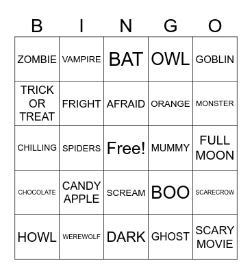 HALLOWEEN BINGO Card