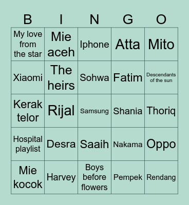 BING BING APA YG OW? BINGOW Bingo Card