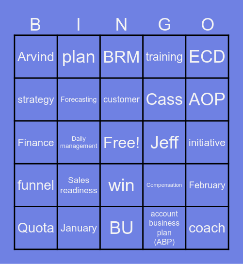HSS 4Q LT Meeting Bingo Card