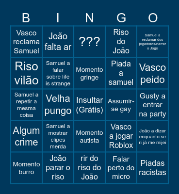 Bingo da party Bingo Card