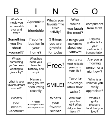 Gratitude Bingo!! Bingo Card