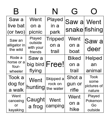 I've Done It!!! Bingo Card