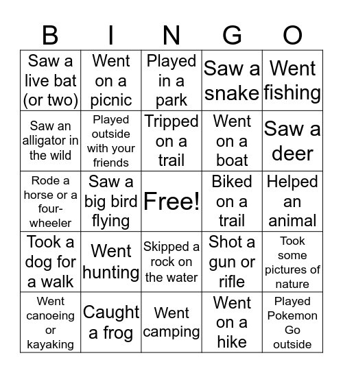 I've Done It!!! Bingo Card