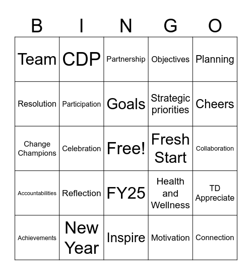 FY25 Bingo Card