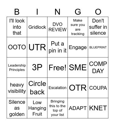 AMAZON LINGO Bingo Card