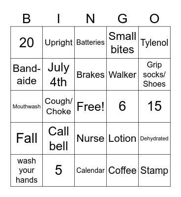 Problem Solving/Safety Bingo Card