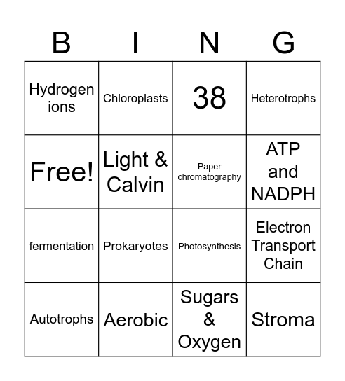 oorah Bingo Card