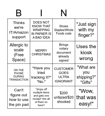 THE UPS STORE Bingo Card