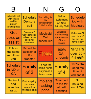 November Elephant Bingo Card