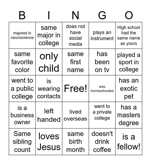 TFI National Conference Bingo! Bingo Card