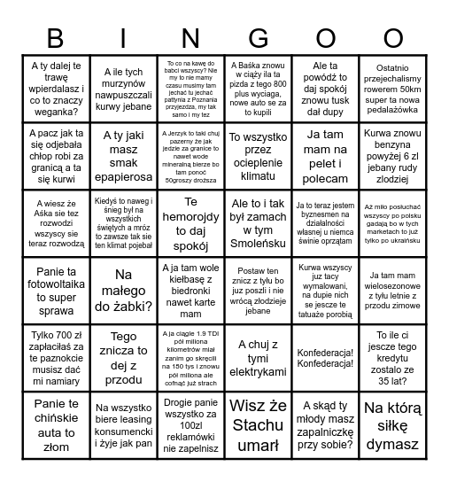 Grobbing Bin Bingo Card