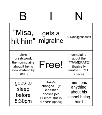 Seth MHW Bingo Card