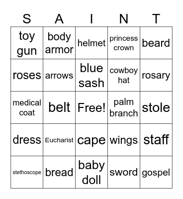 SAINT BINGO Card
