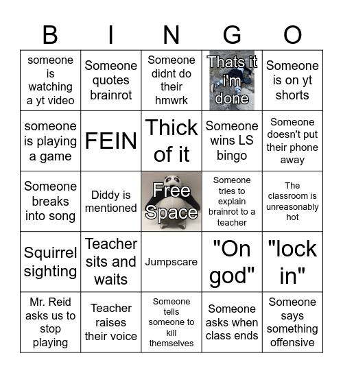 Even Day Bingo Card