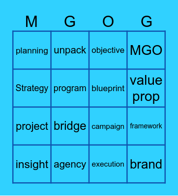 Blueprint Bingo Card