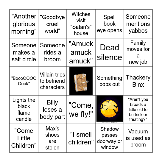 HOCUS POCUS BINGO Card