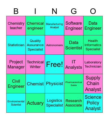 STEM Careers Bingo Card