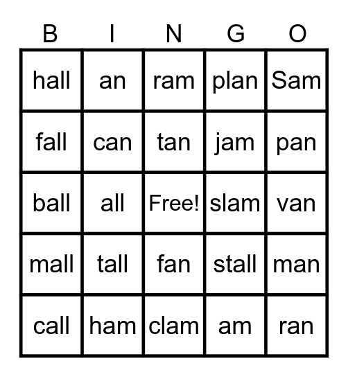 Glued Sound Bingo Card