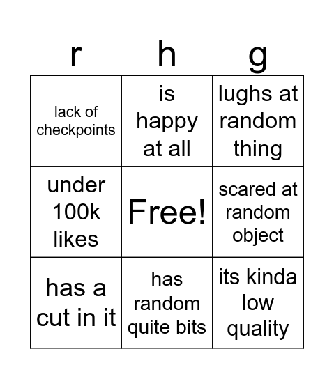 3 random horrer games Bingo Card